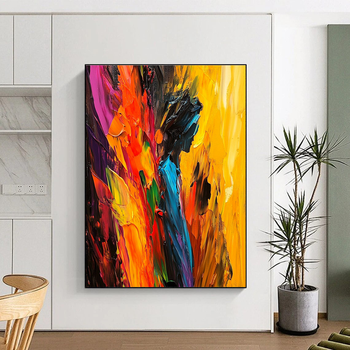 Colorful Silhouette in Abstract Background Art for Artistic Event Venue & Vibrant Home Studio STSC938