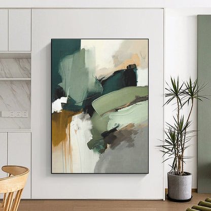 Green - Toned Abstract Art for Eco - Friendly Café & Nature - Lover's Home Bedroom DLZ1616
