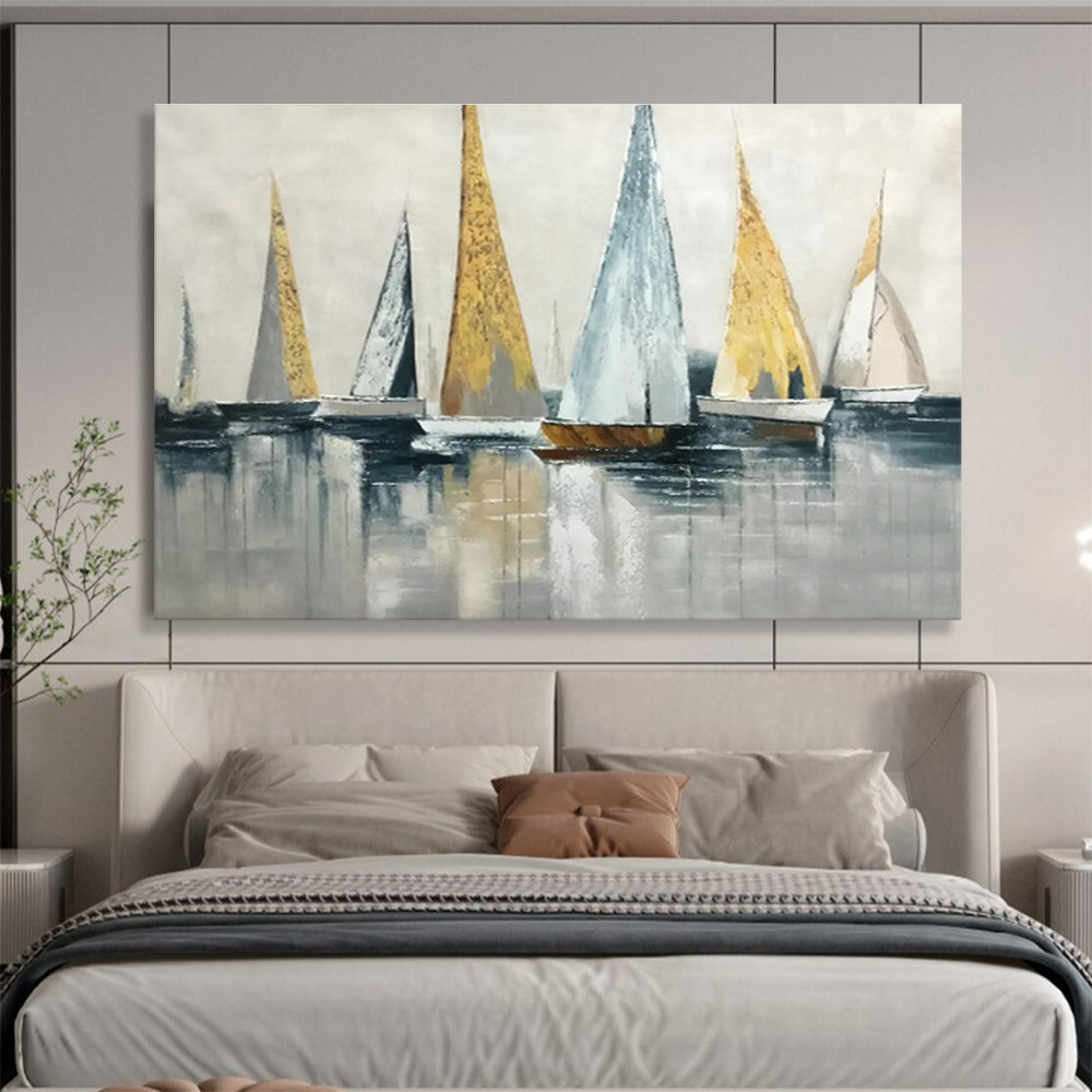 Sailboat Sea View Painting for Nautical - Themed Living Rooms DLZ2553