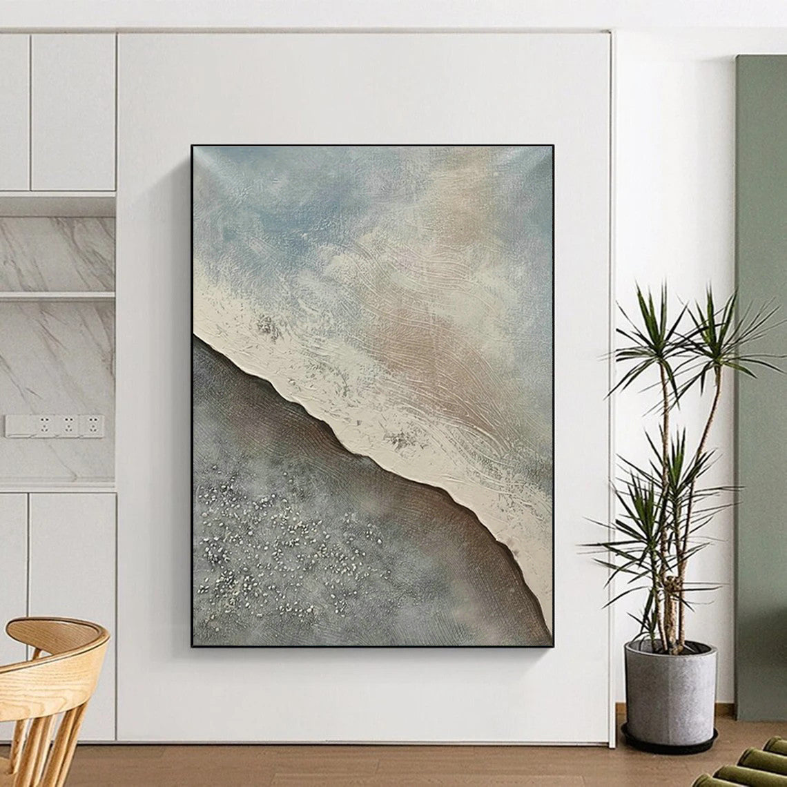 Beach - Textured Abstract Art for Living Room & Sunroom DLZ0502