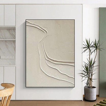 Curved Beige Textured Art for Scandinavian Nursery & Neutral - Toned Yoga Studio DLZ1997