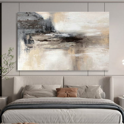 Gray - Brown Abstract Landscape Art for Industrial Loft Home Offices DLZ2666