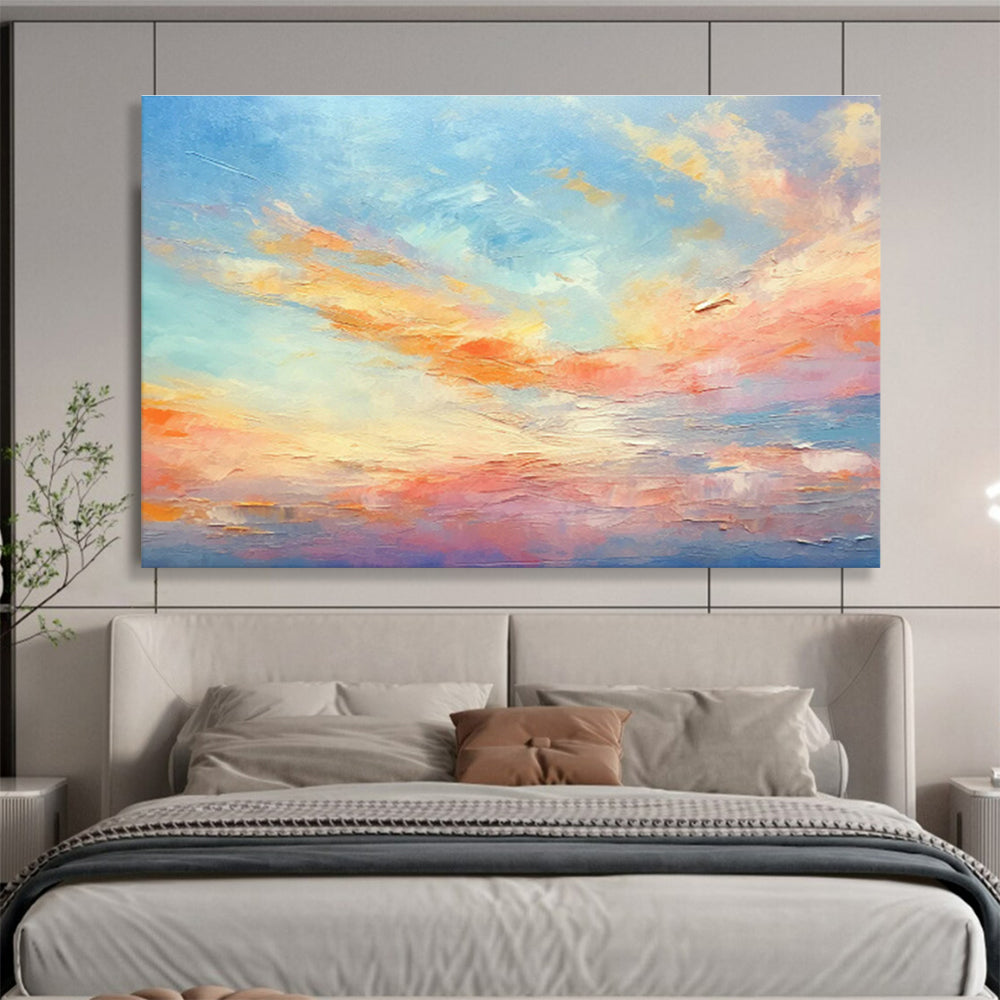 Colorful Sky Oil Painting for Bohemian - Style Bedrooms DLZ2500