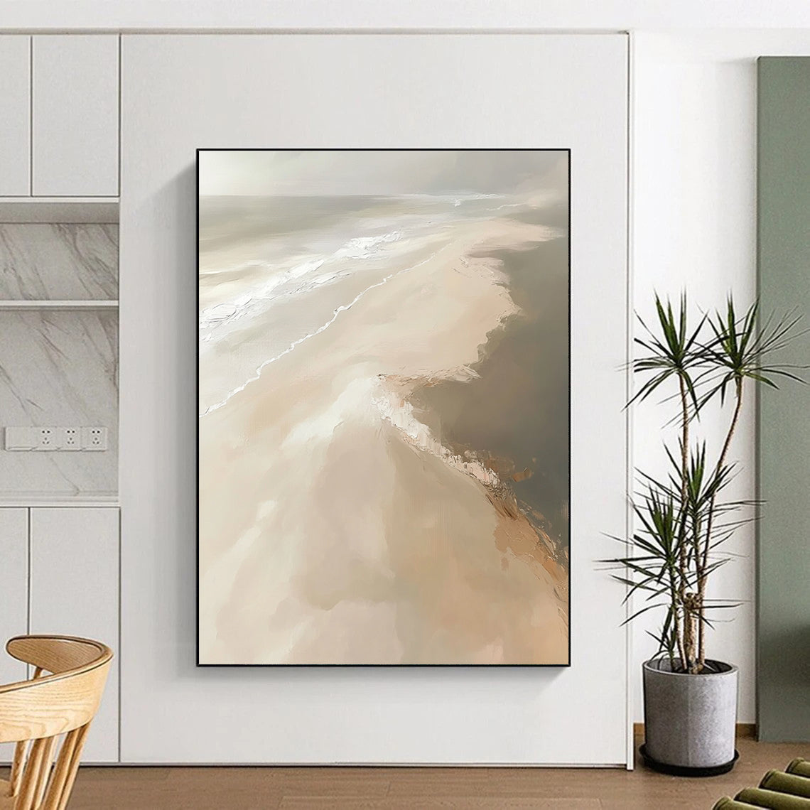 Soft Beach Aerial View for Scandinavian - Style Bedroom & Coastal Home Living Room STSC528