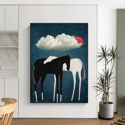 Folk - Inspired Horse Art for Country Cottage & Equestrian Art Gallery DLZ1425