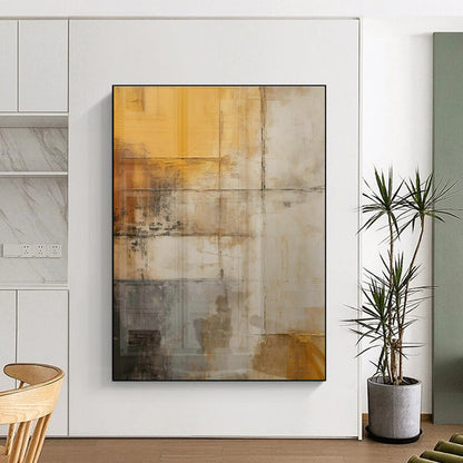 Yellow - Gray Abstract Art for Industrial - Chic Loft & Creative Agency DLZ1954