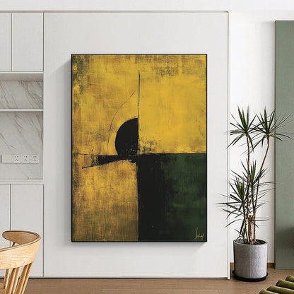 Yellow and Green Abstract for Vibrant Workplace & Art - Loving Lounge STSC246