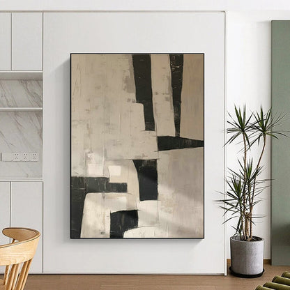 Black - White Geometric Art for Contemporary Home Entryway Statements DLZ0205