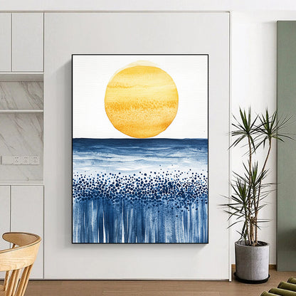 Sun and Sea Watercolor for Coastal Home Living Room & Relaxing Beach House STSC505