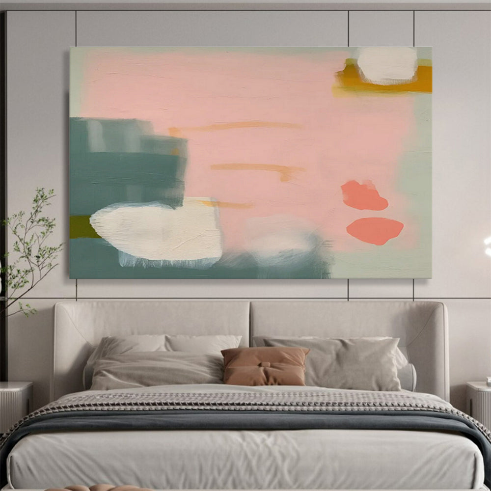 Fresh Color Block Abstract Art for Modern Scandinavian Entryway DLZ2872
