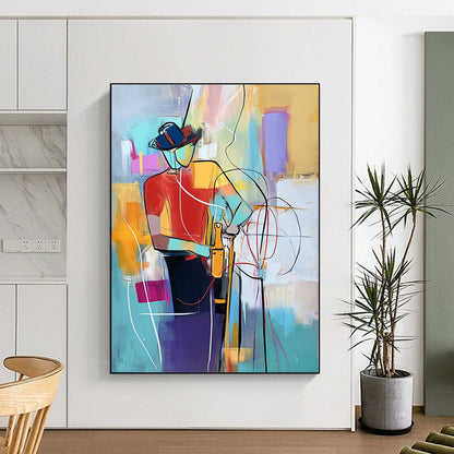 Colorful Abstract Figure for Eclectic Living Room & Artistic Community Space STSC554