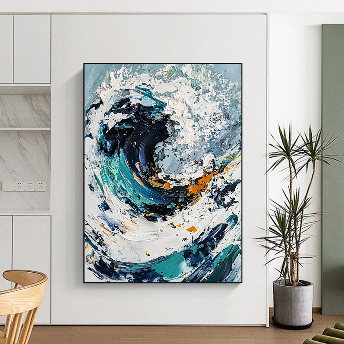 Dynamic Textured Wave for Coastal Restaurant & Nautical - Themed Home STSC263