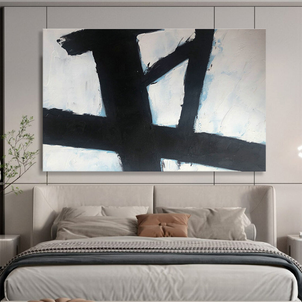 Black - White Cross Abstract Art for Contemporary Monastery Studies DLZ2565