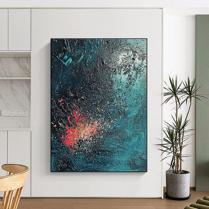 Dark Abstract with Red Splashes Art for Lounge & Art Gallery STSC734