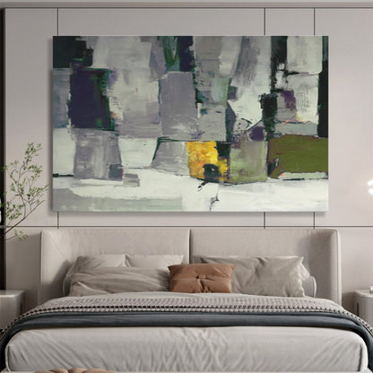 Grey - Purple Geometric Abstract Art for Chic Entryway DLZ2749