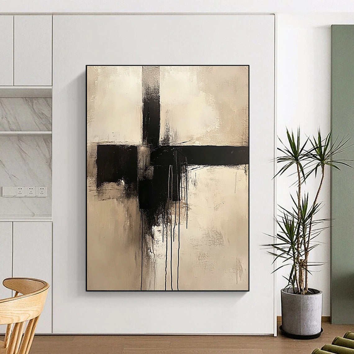 Emotional Black Cross Art for Chapel & Meditation Room STSC669