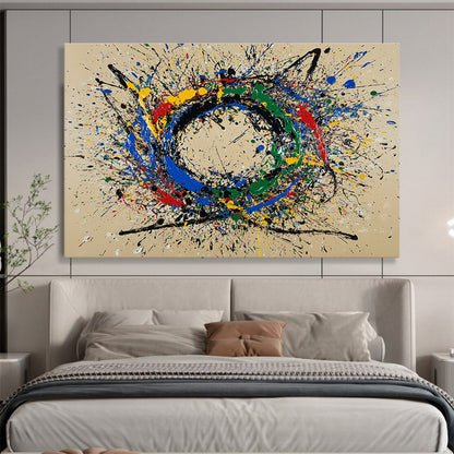 Colorful Splatter Circle Art for Modern Playroom & Creative Studio SC331
