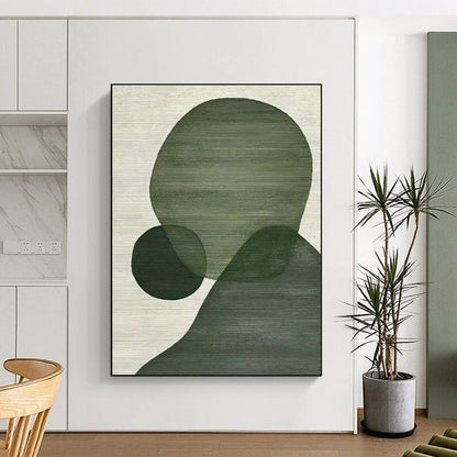 Minimalist Green Geometric Art for Scandinavian Living Room & Modern Art Studio DLZ1434