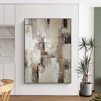 Earth - Toned Geometric Abstract Art for Rustic Dining Room & Art Gallery Corridor DLZ1314
