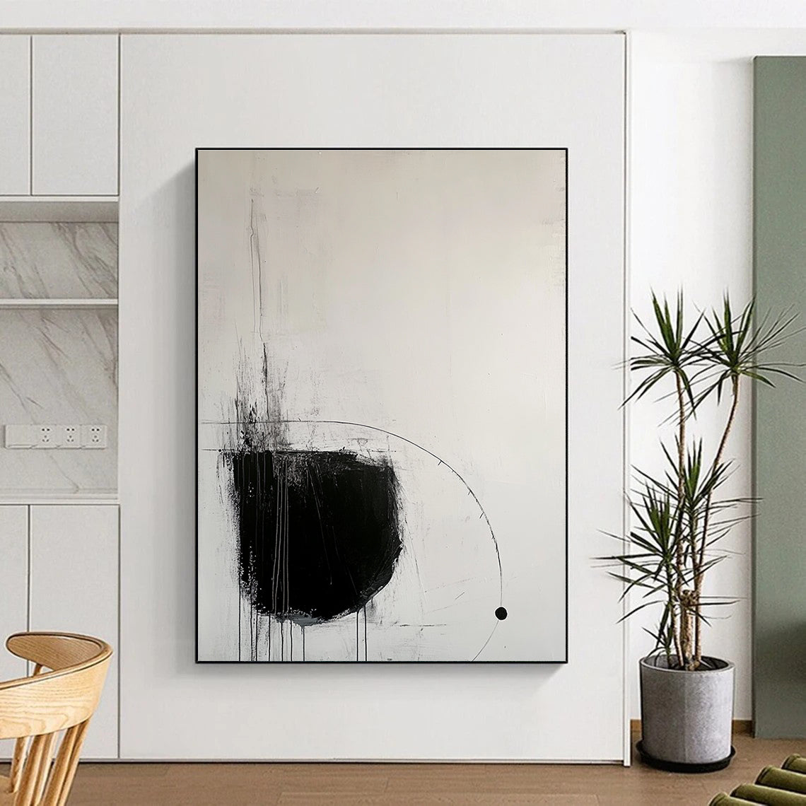 Black and White Abstract Shapes for Modern Office & Contemporary Art Gallery STSC520