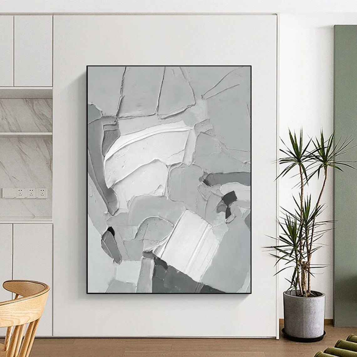 Gray Textured Abstract Art for Industrial Loft & Architecture Firm DLZ0619