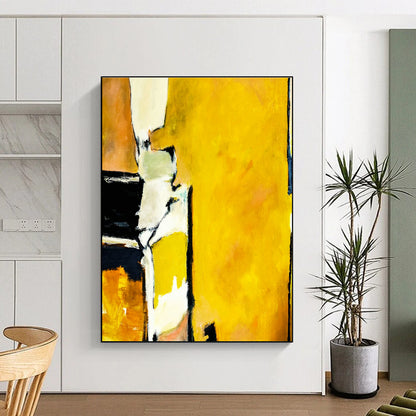 Yellow - Black Abstract Art for Modern Loft & Home Gym DLZ1108