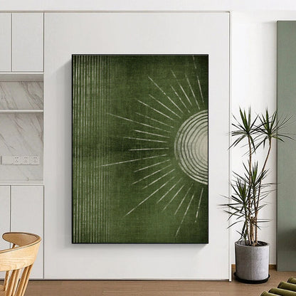 Minimalist Sunburst Art for Japandi Living Room & Yoga Studio DLZ1370