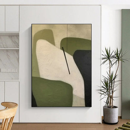 Green - White Geometric Abstract for Nordic - Style Living Room & Minimalist Office DLZ0900