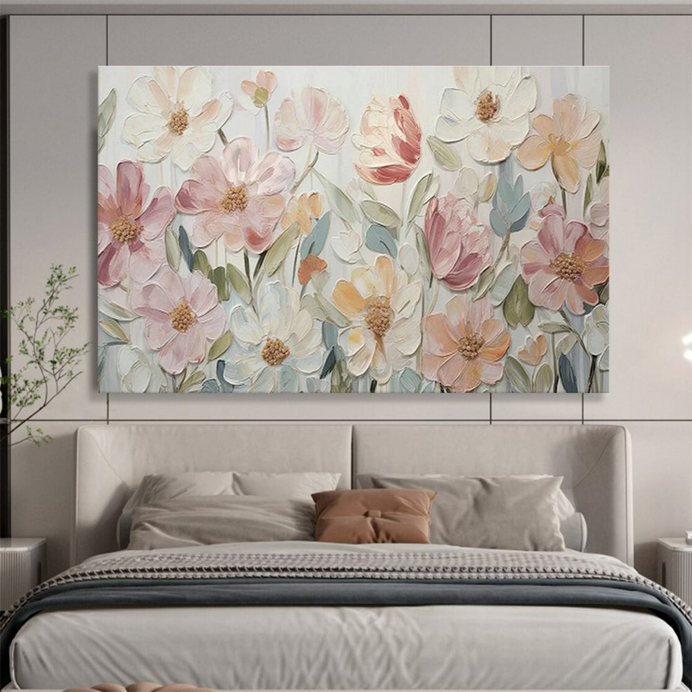Pastel Floral Relief Art for Charming Nursery Decor DLZ3057