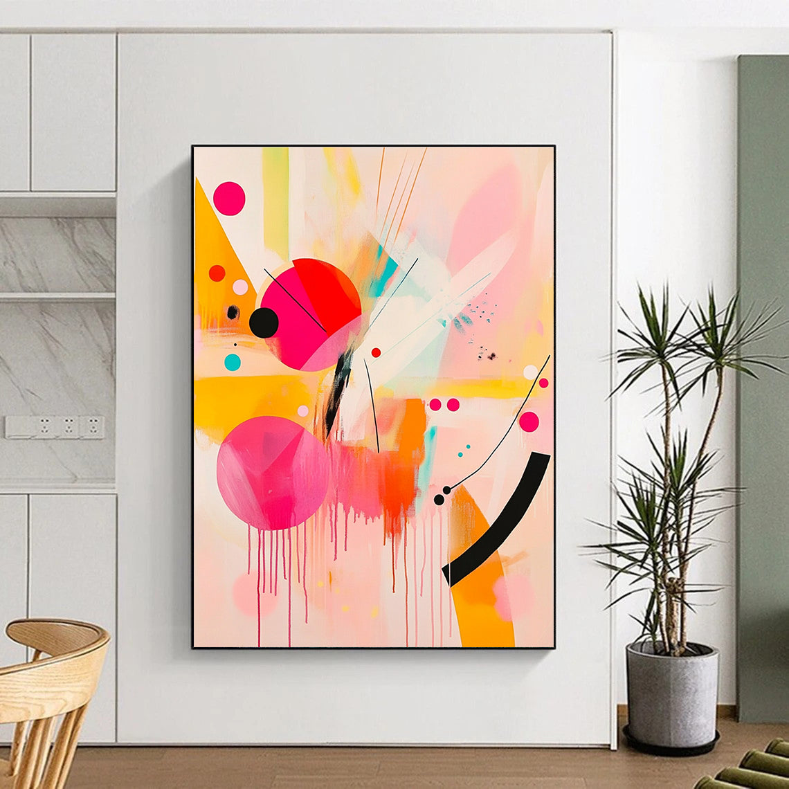 Colorful Drip Abstract for Modern Art Gallery & Trendy Café STSC790