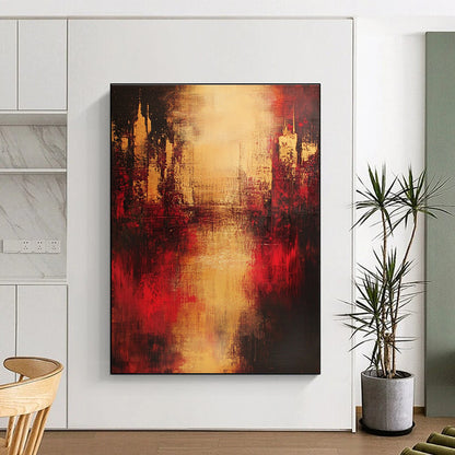 Abstract Cityscape in Warm Tones for Rustic - Modern Home & Cozy Wine Bar STSC444