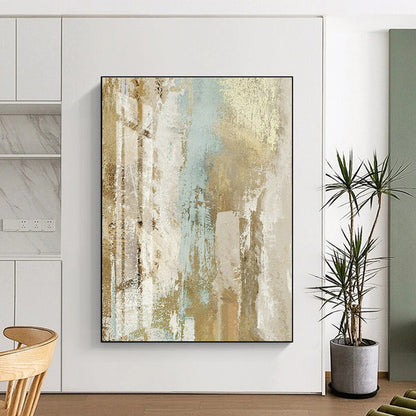 Brown - Blue Abstract Art for Vintage Café & Eclectic Home DLZ0677