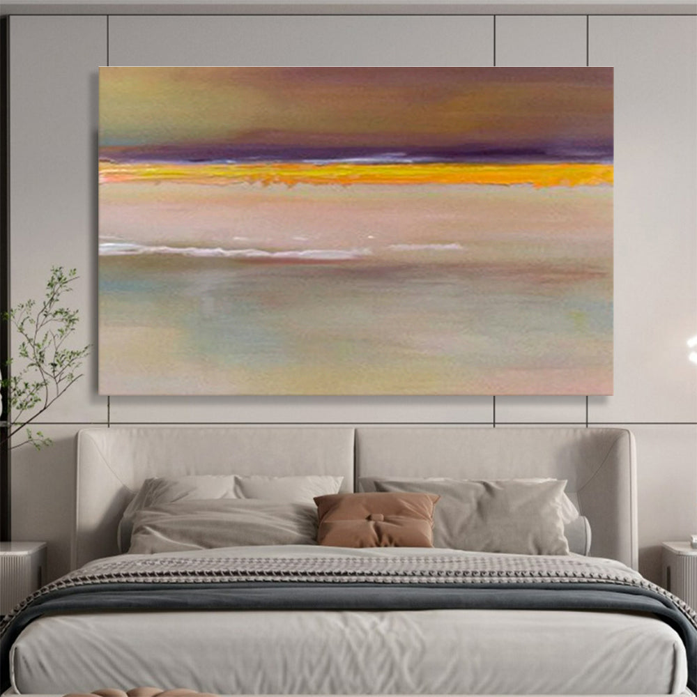 Yellow - Purple Minimalist Abstract Art for Calm Study DLZ2757