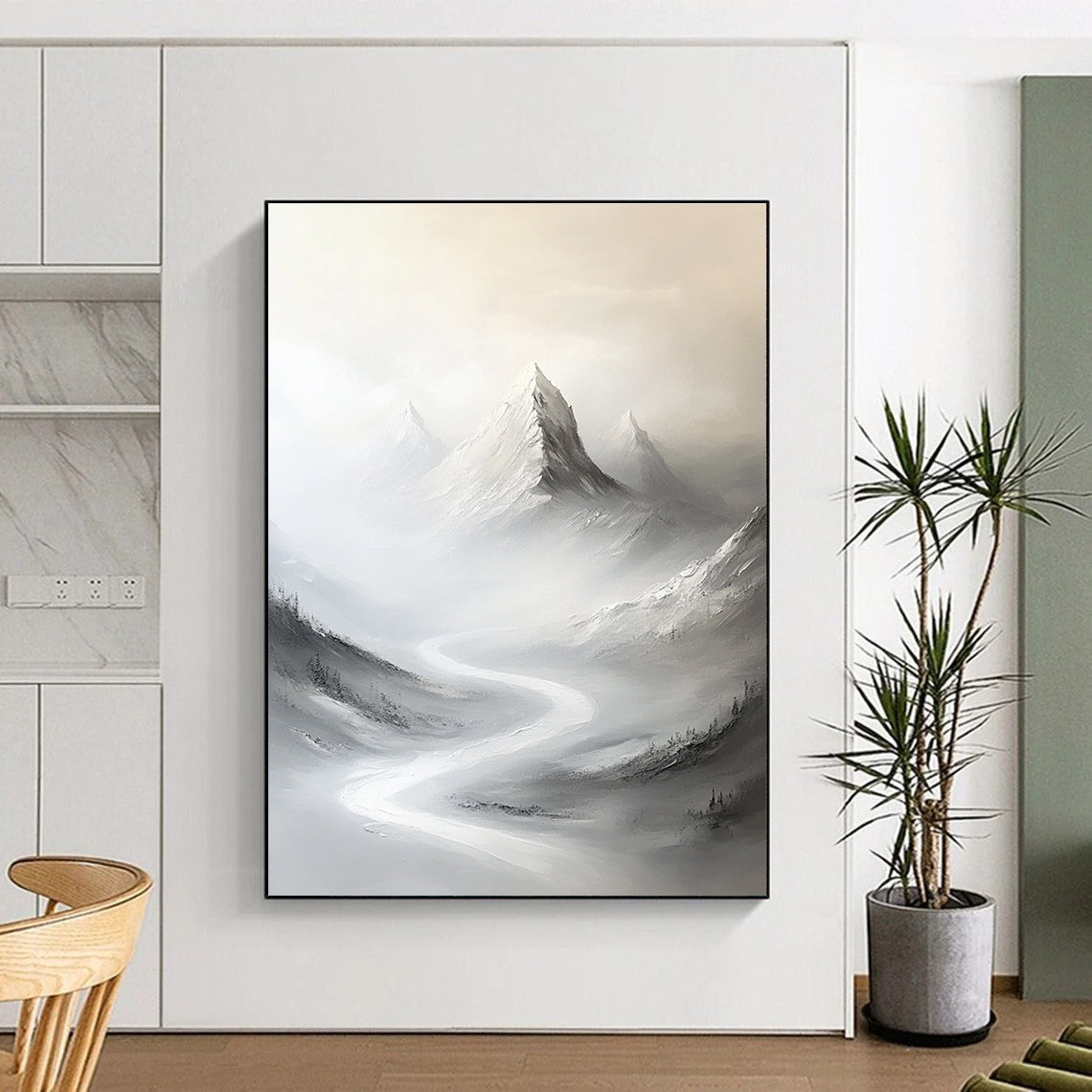 Misty Mountain Landscape Serene Landscape Art for Zen - Inspired Home & Nature - Lover’s Study STSC1492