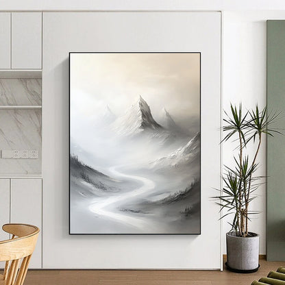 Misty Mountain Landscape Serene Landscape Art for Zen - Inspired Home & Nature - Lover’s Study STSC1492