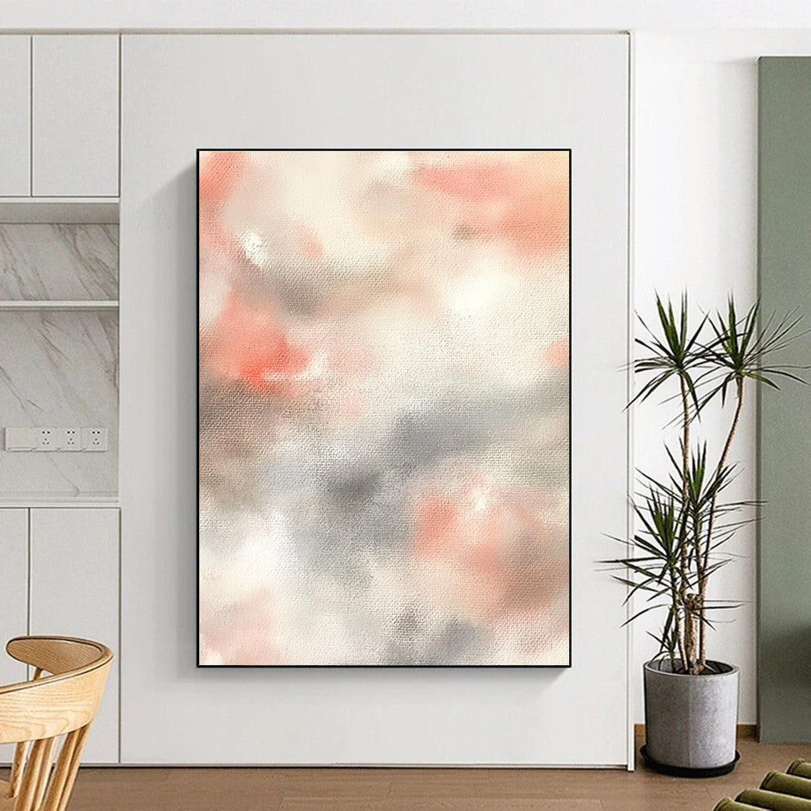 Soft Color Wash Calming Abstract Art for Minimalist Bedroom & Serene Home Reading Nook STSC1462