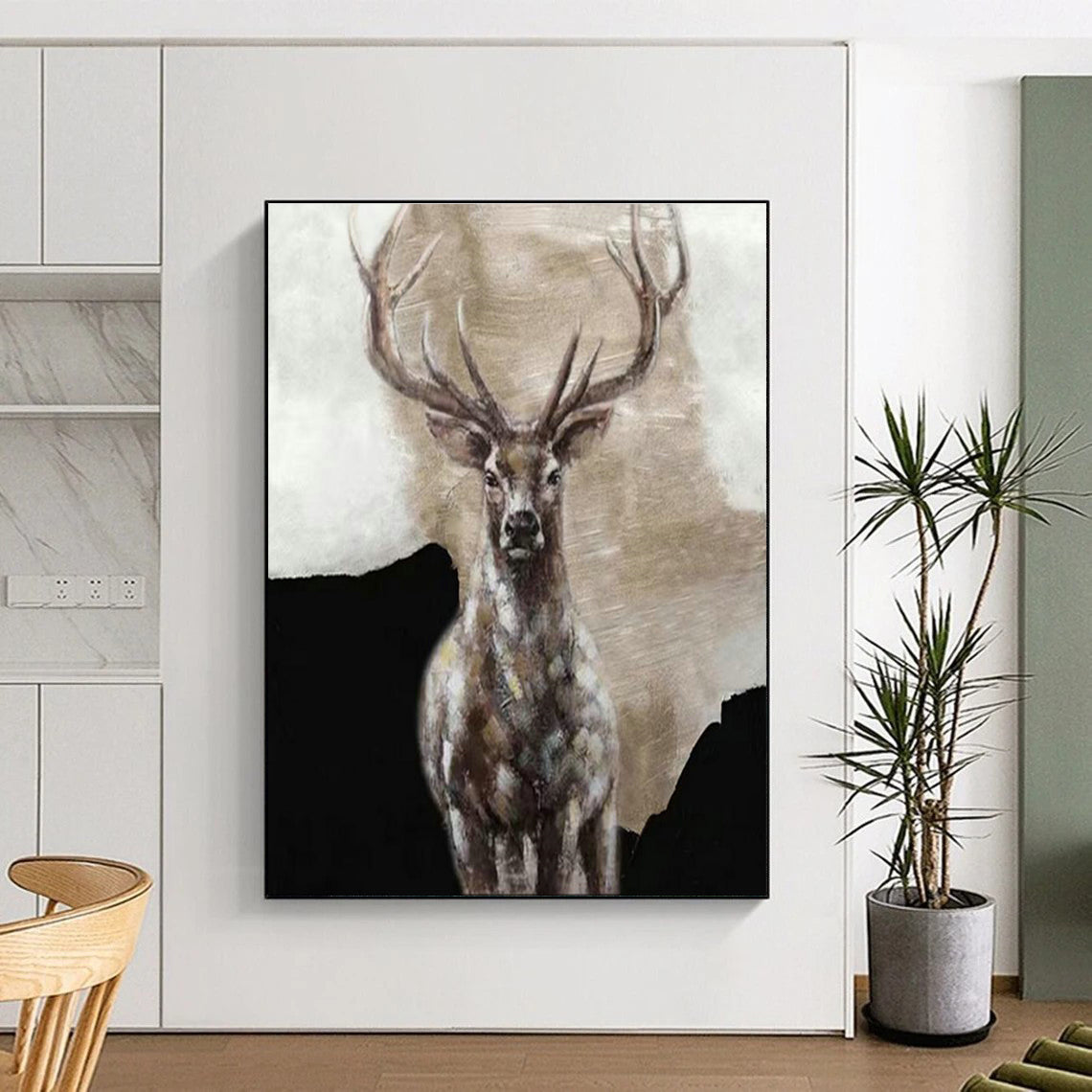 Majestic Stag Portrait for Rustic Lodge & Wildlife - Themed Office DLZ2162