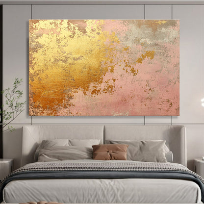Pink & Gold Textured Art for Elegant Bedroom & Luxury Spa SC480