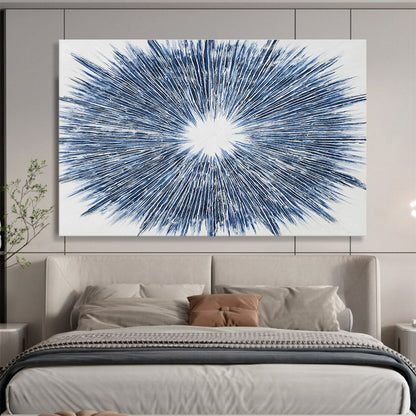 Blue Radial Abstract Art for Contemporary Office Reception Desks DLZ2596
