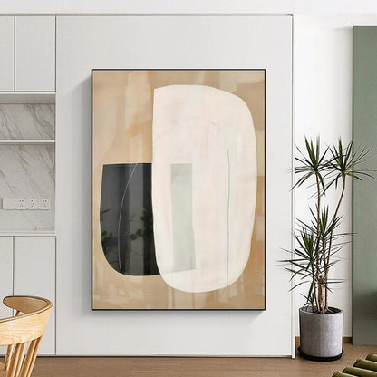 Black - White Geometric Abstract Art for Minimalist Office & Modern Art Gallery DLZ1950