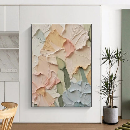 Textured Pastel Flower Art for Bohemian Bedroom & Garden - Themed Café DLZ1400