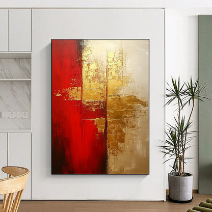Red and Gold Abstract for Luxury Hotel Lobby & Upscale Dining Room STSC824