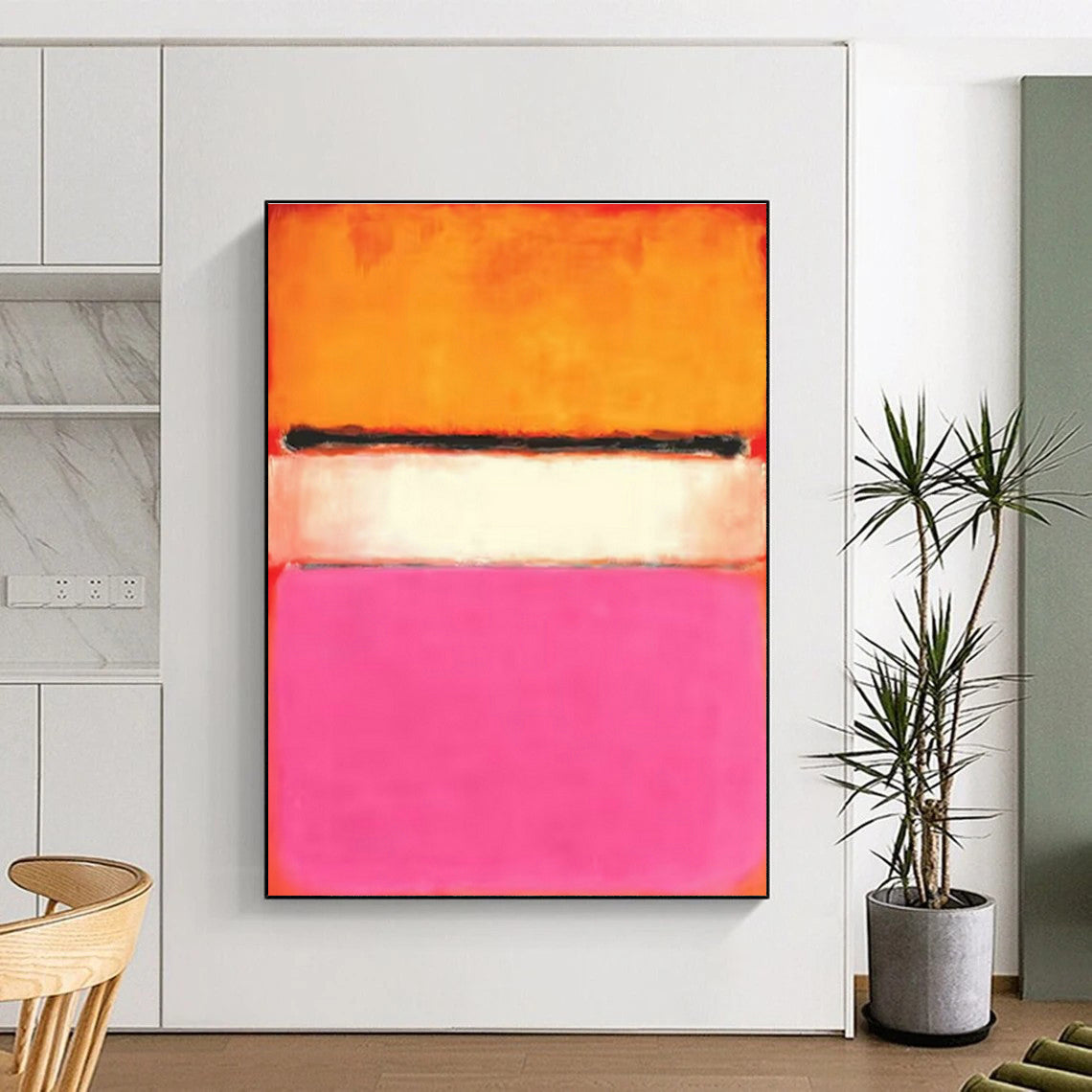 Pink - Orange - White Art for Romantic Restaurant & Fashion Boutique DLZ2093