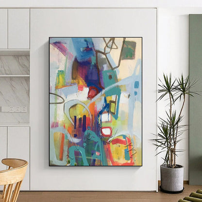 Colorful Geometric Abstract Art for Art School Classroom & Trendy Coworking Space DLZ1774