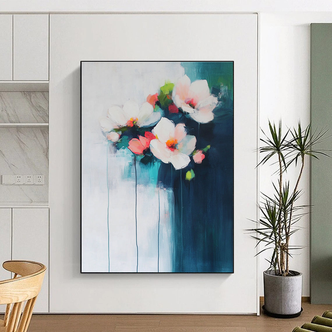 Soft Floral Abstract Art for Bedroom & Breakfast Nook STSC679