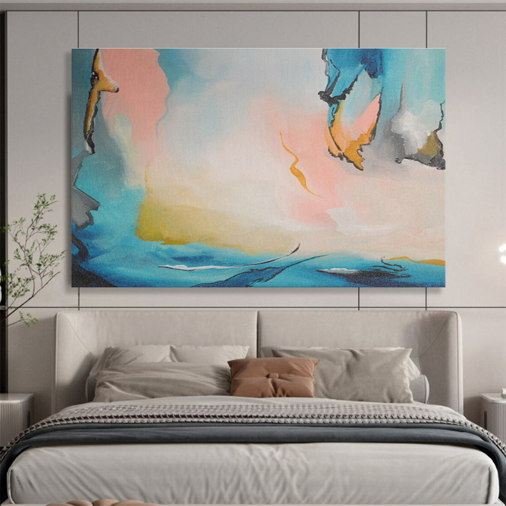 Light - Color Ink - Style Abstract Art for Serene Bedrooms DLZ2405