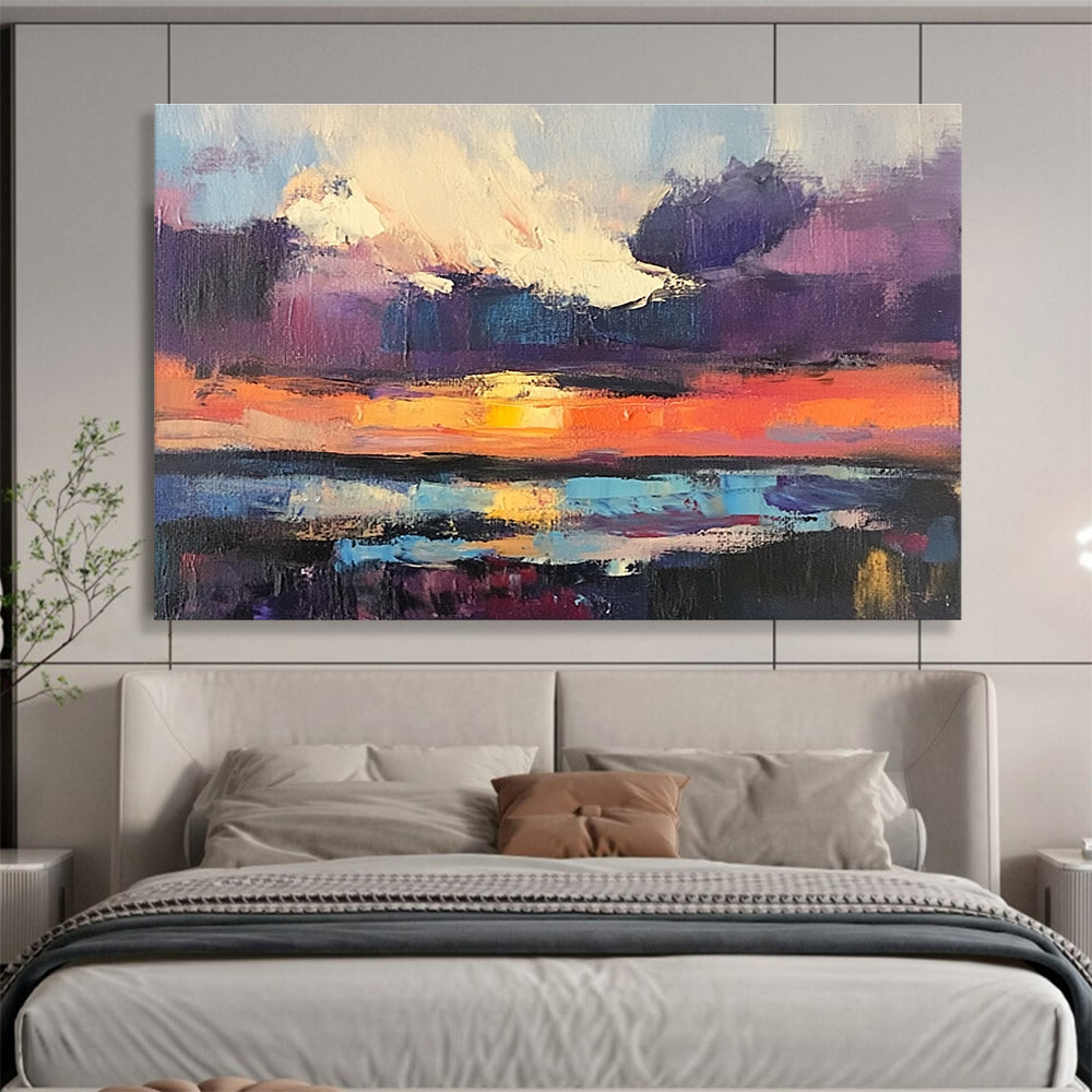 Colorful Sunset Sky Art for Rooftop Lounge & Bohemian - Style Living Room SC134