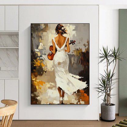 Woman with Violin Art for Classical Music Lover’s Home & Artistic Event Venue STSC1379