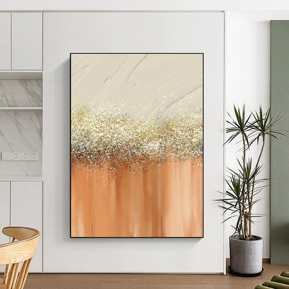 Gold - Glitter Gradient Abstract Art for Wedding Venue & Glamorous Boutique DLZ0665