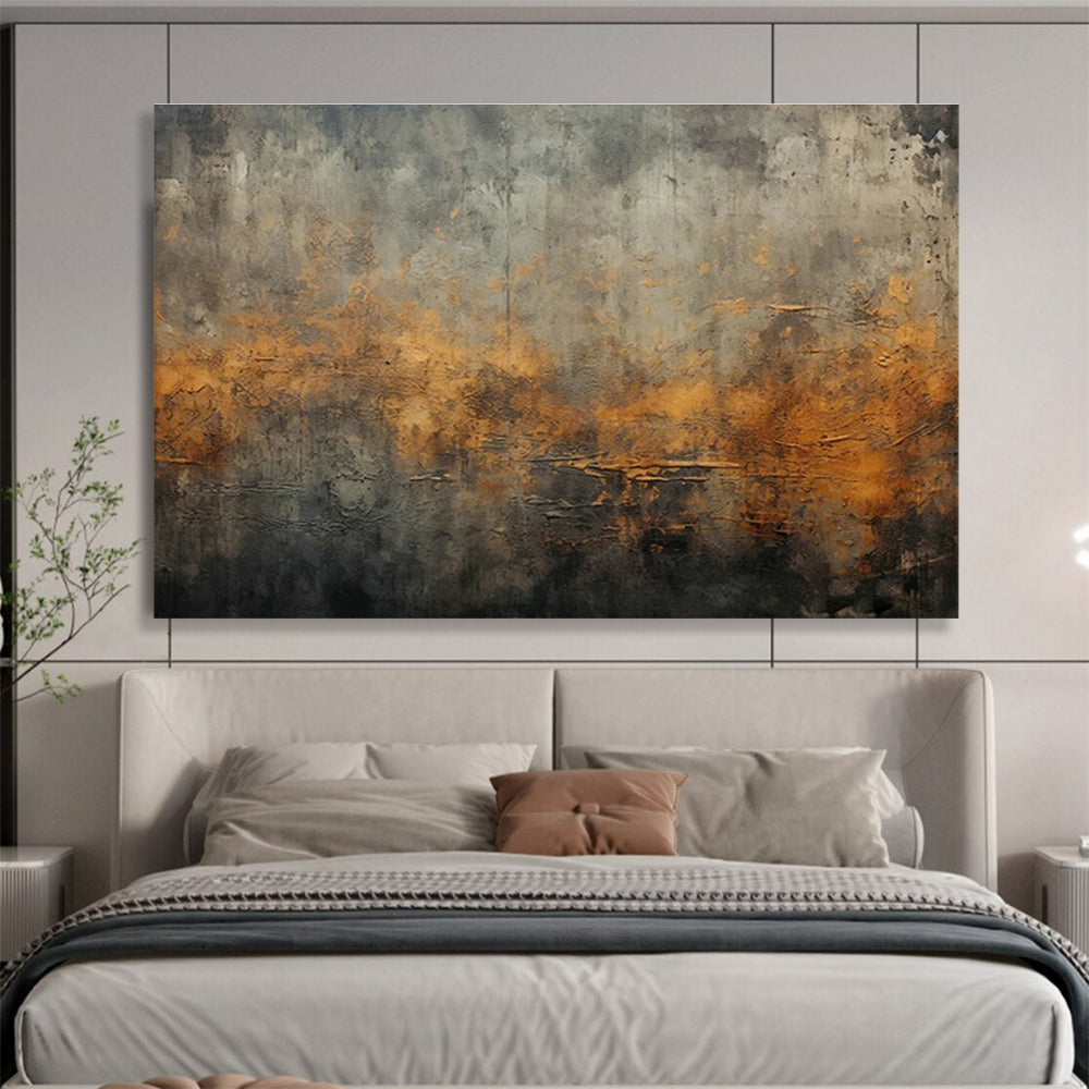 Grey - Orange Industrial Abstract Art for Loft Living Room DLZ2753